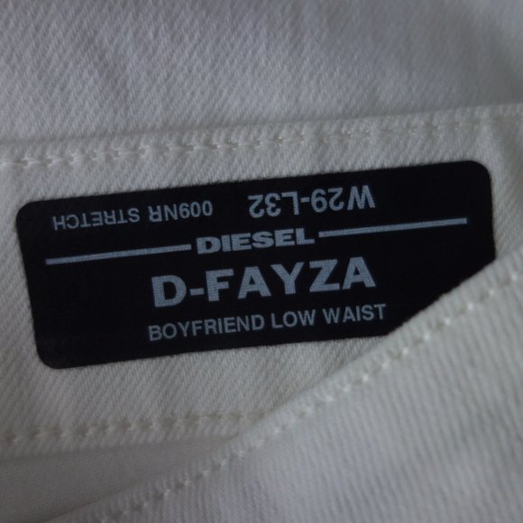 Diesel White D-FAYZA Boyfriend Low Waste W29-L32 009NR Stretch Size 29 Jeans - Picture 7 of 14